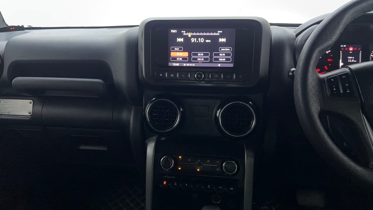 Used 2022 mahindra Thar LX Hard Top Petrol AT 4WD Petrol Automatic interior MUSIC SYSTEM & AC CONTROL VIEW