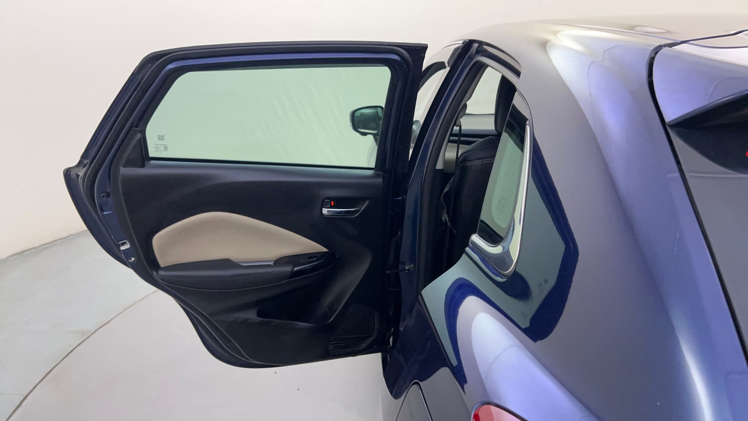 Used 2023 Toyota Glanza V AMT Petrol Automatic interior LEFT REAR DOOR OPEN VIEW