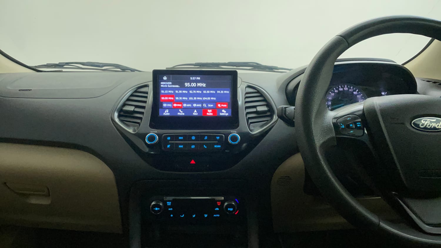 Used 2020 Ford Figo Aspire Titanium 1.2 Ti-VCT Petrol Manual interior MUSIC SYSTEM & AC CONTROL VIEW
