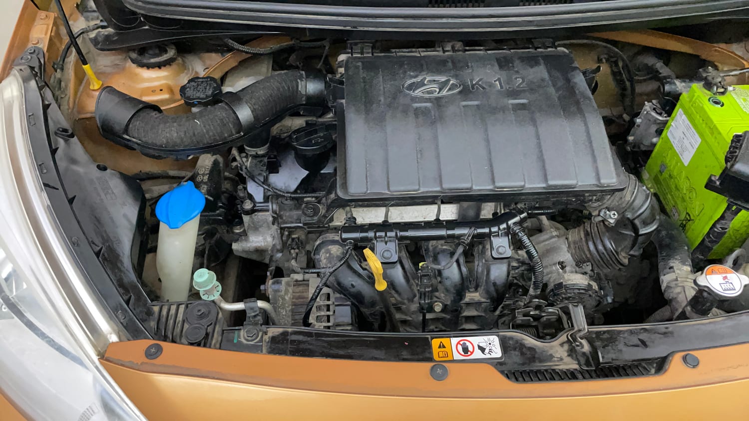 Used 2015 Hyundai Grand i10 Sportz 1.2 Kappa VTVT Petrol Manual engine ENGINE RIGHT SIDE VIEW