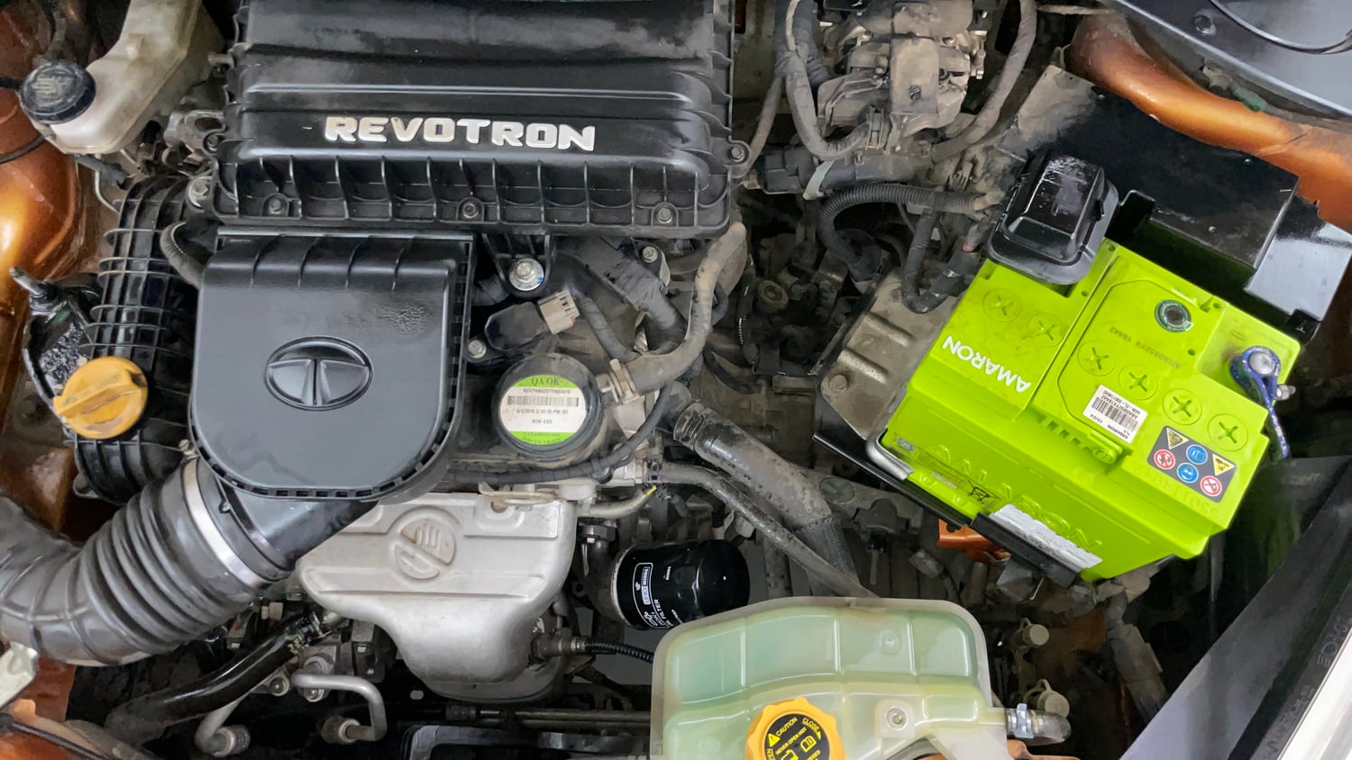 Used 2016 Tata Tiago Revotron XT Petrol Manual engine ENGINE LEFT SIDE VIEW