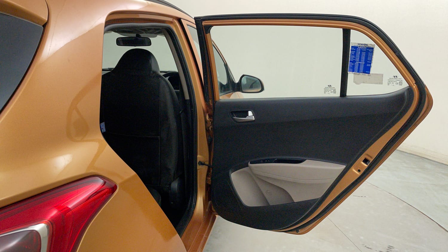 Used 2015 Hyundai Grand i10 Sportz 1.2 Kappa VTVT Petrol Manual interior RIGHT REAR DOOR OPEN VIEW