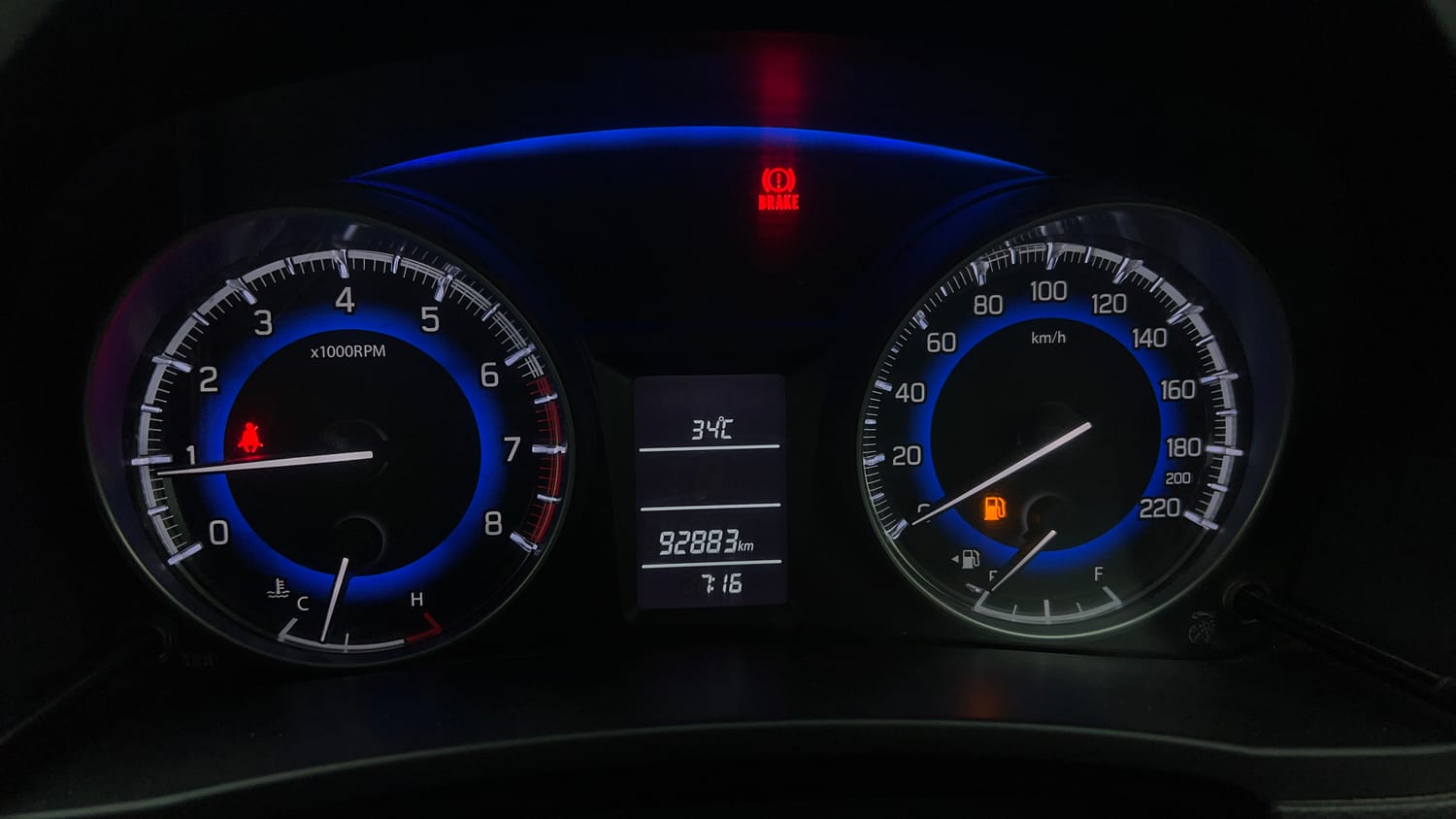 Used 2017 Maruti Suzuki Baleno Delta 1.2 Petrol Manual interior CLUSTERMETER VIEW