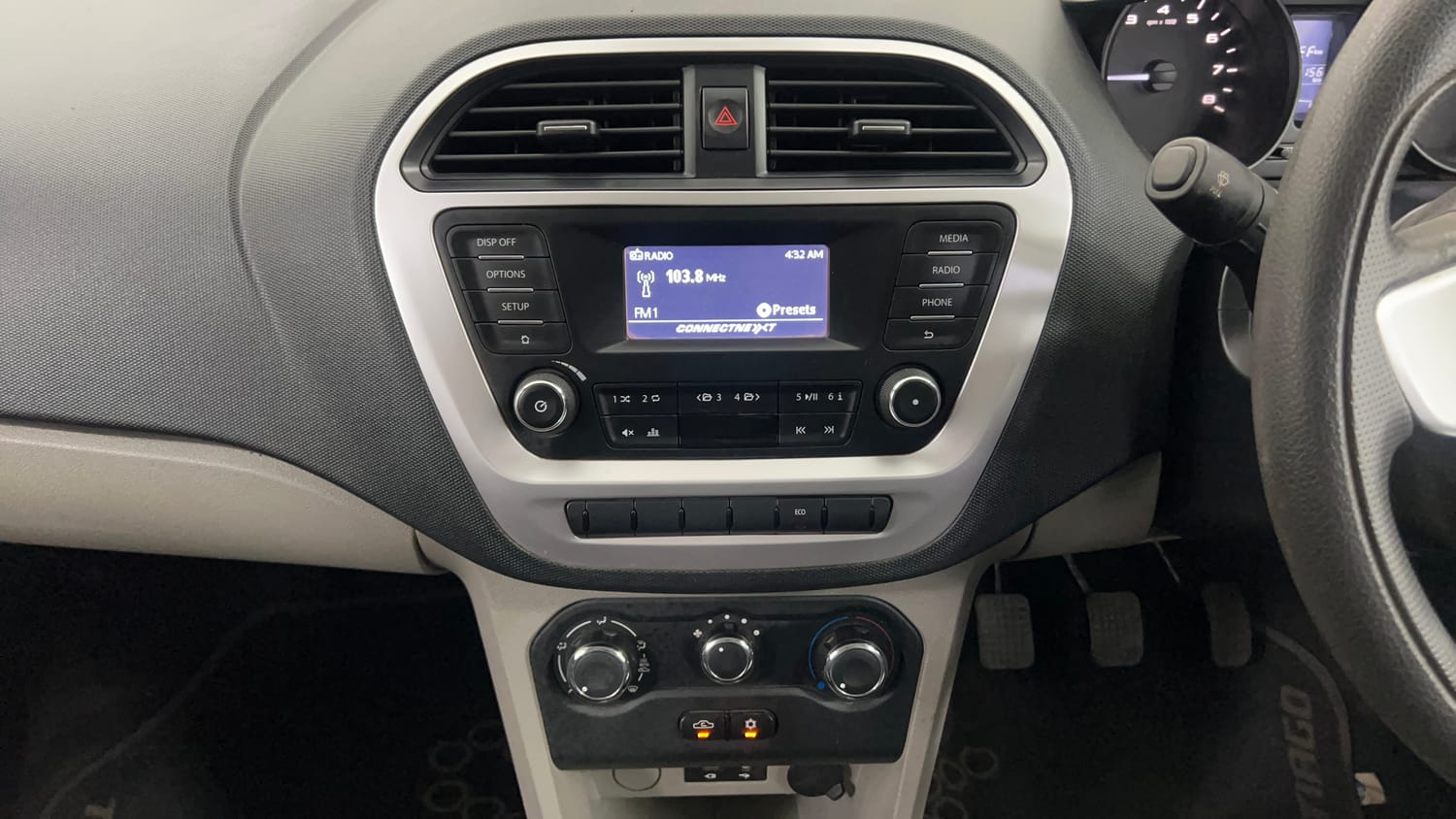 Used 2017 Tata Tiago Revotron XT Petrol Manual interior MUSIC SYSTEM & AC CONTROL VIEW