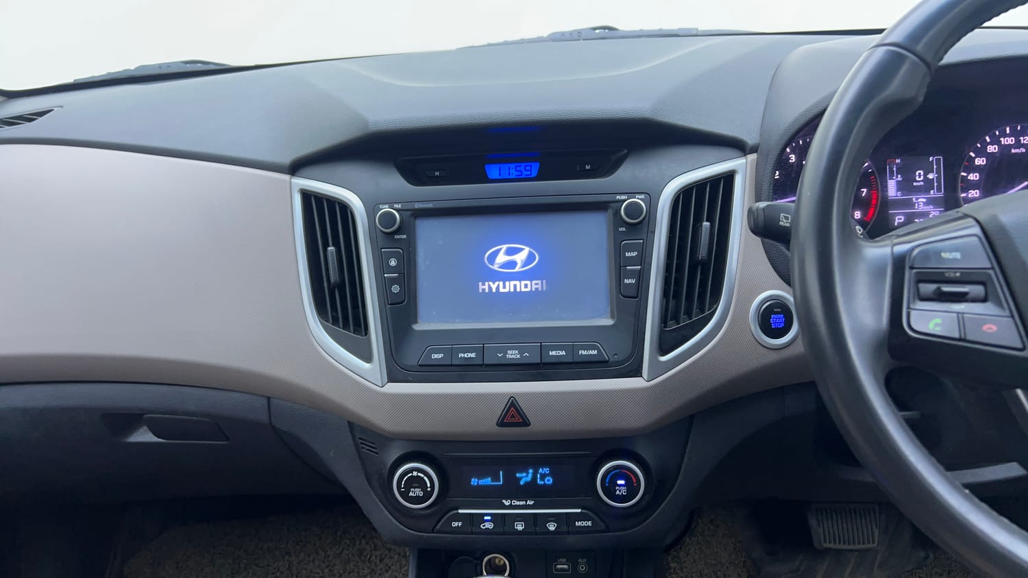 Used 2018 Hyundai Creta SX Plus 1.6 AT Petrol Petrol Automatic interior MUSIC SYSTEM & AC CONTROL VIEW