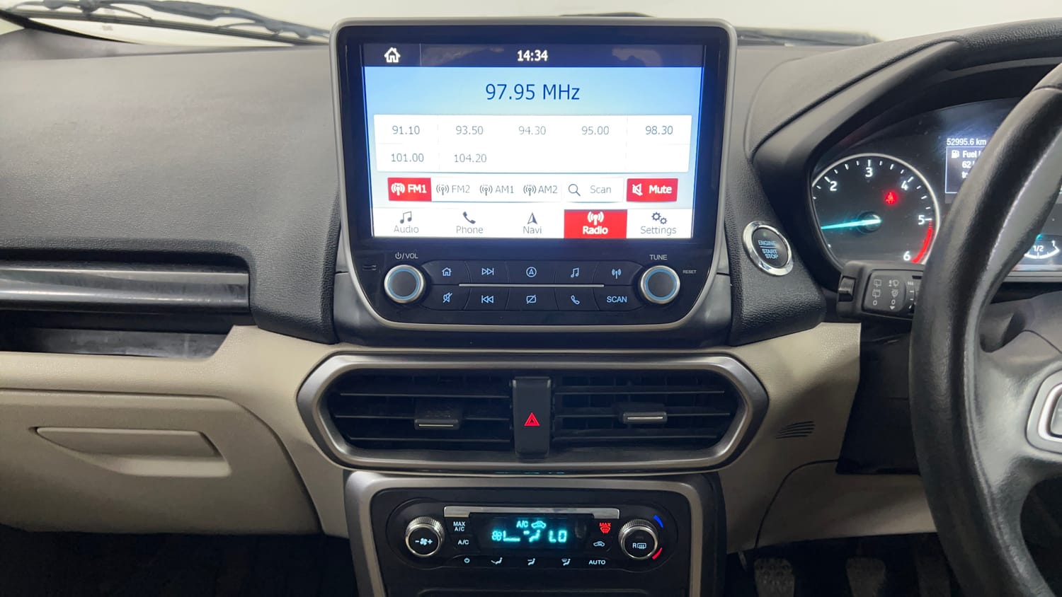 Used 2019 Ford EcoSport Titanium + 1.5L TDCi Diesel Manual interior MUSIC SYSTEM & AC CONTROL VIEW