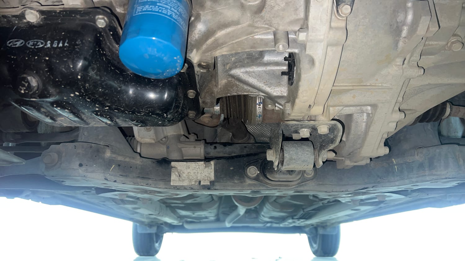 Used 2023 Hyundai Grand i10 Nios Sportz 1.2 Kappa VTVT Petrol Manual extra FRONT LEFT UNDERBODY VIEW