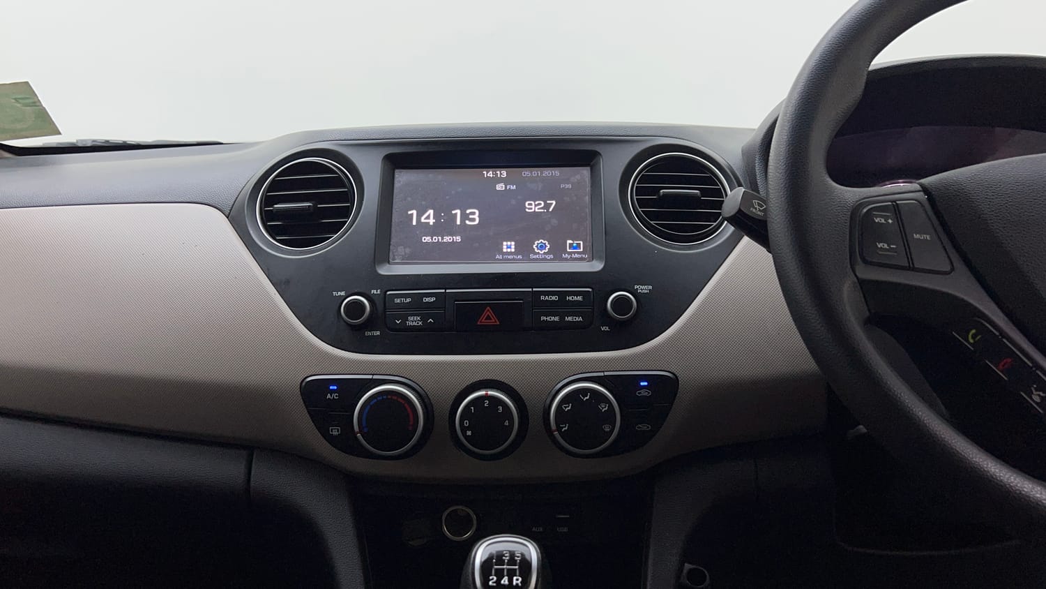 Used 2019 Hyundai Grand i10 Sportz 1.2 Kappa VTVT Petrol Manual interior MUSIC SYSTEM & AC CONTROL VIEW