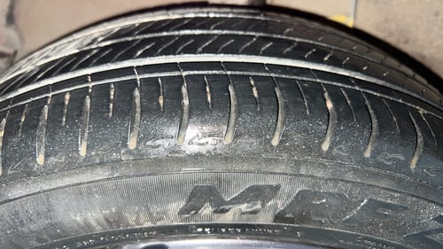Used 2022 Hyundai Aura SX Plus 1.2 AMT Petrol Petrol Automatic tyres RIGHT REAR TYRE TREAD VIEW