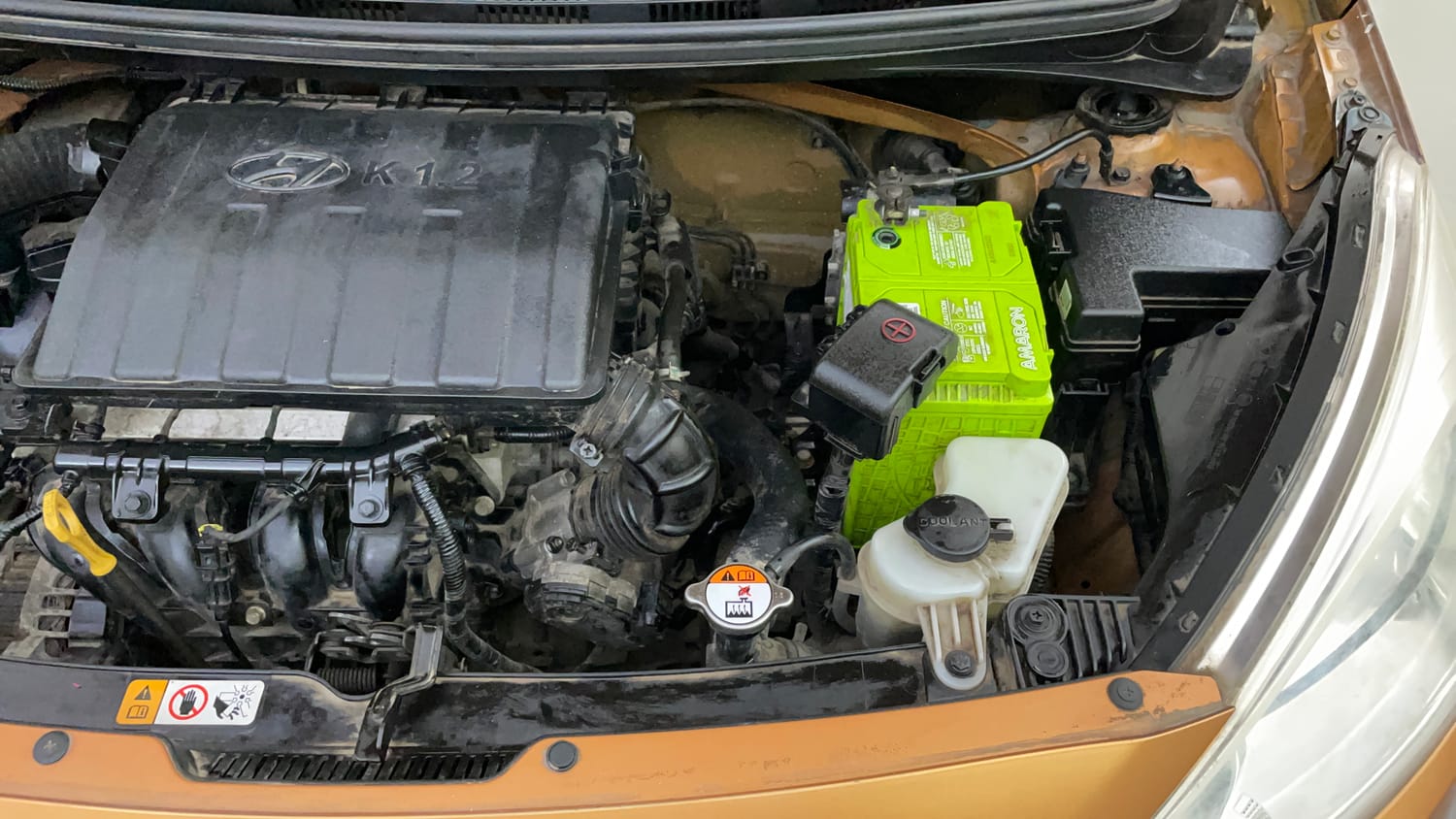 Used 2015 Hyundai Grand i10 Sportz 1.2 Kappa VTVT Petrol Manual engine ENGINE LEFT SIDE VIEW