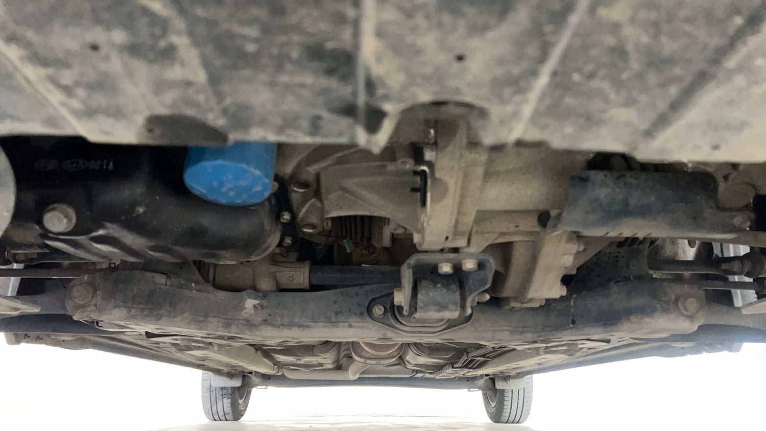 Used 2021 Hyundai Grand i10 Nios Sportz AMT 1.2 Kappa VTVT Petrol Automatic extra FRONT LEFT UNDERBODY VIEW