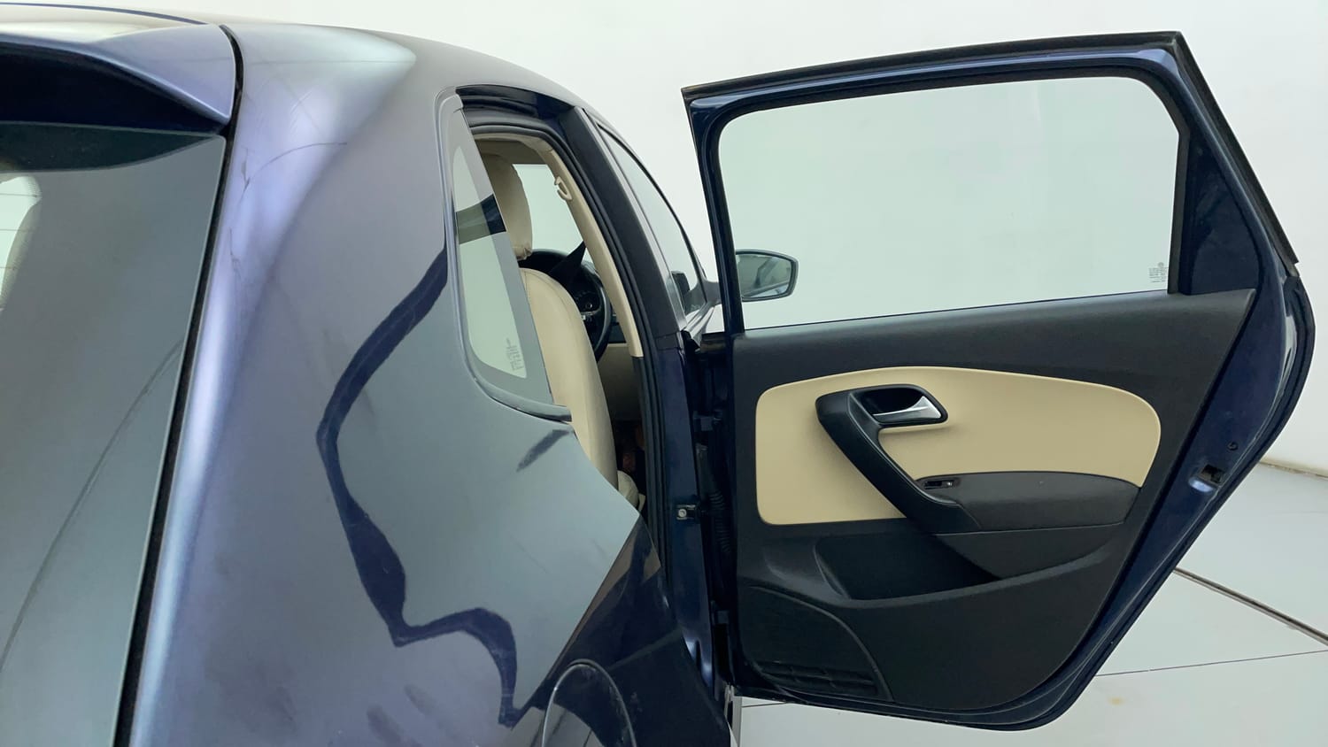 Used 2014 Volkswagen Polo Highline1.2L (P) Petrol Manual interior RIGHT REAR DOOR OPEN VIEW
