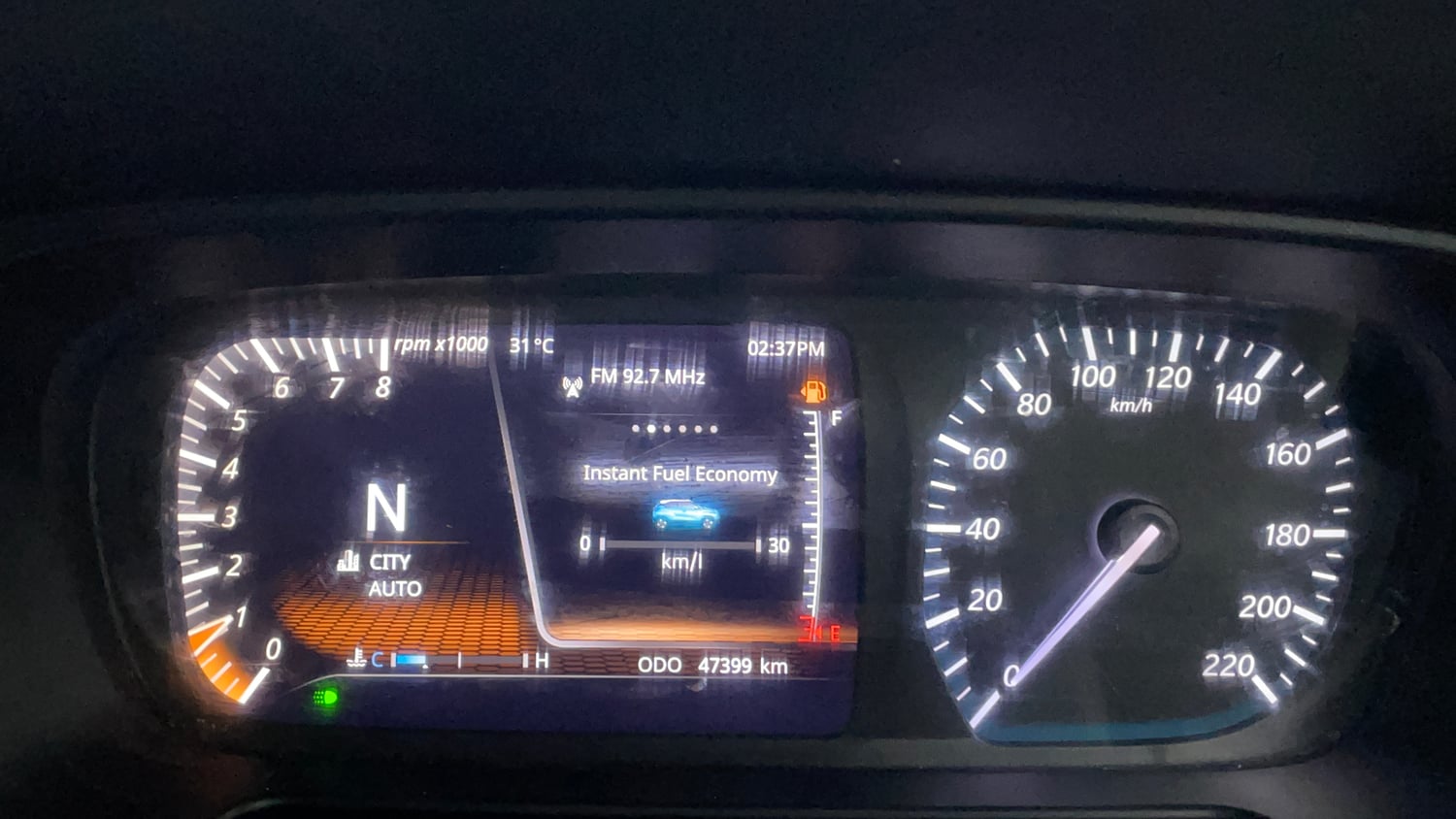 Used 2023 Tata Punch Creative Dual Tone AMT Sunroof Petrol Automatic interior CLUSTERMETER VIEW