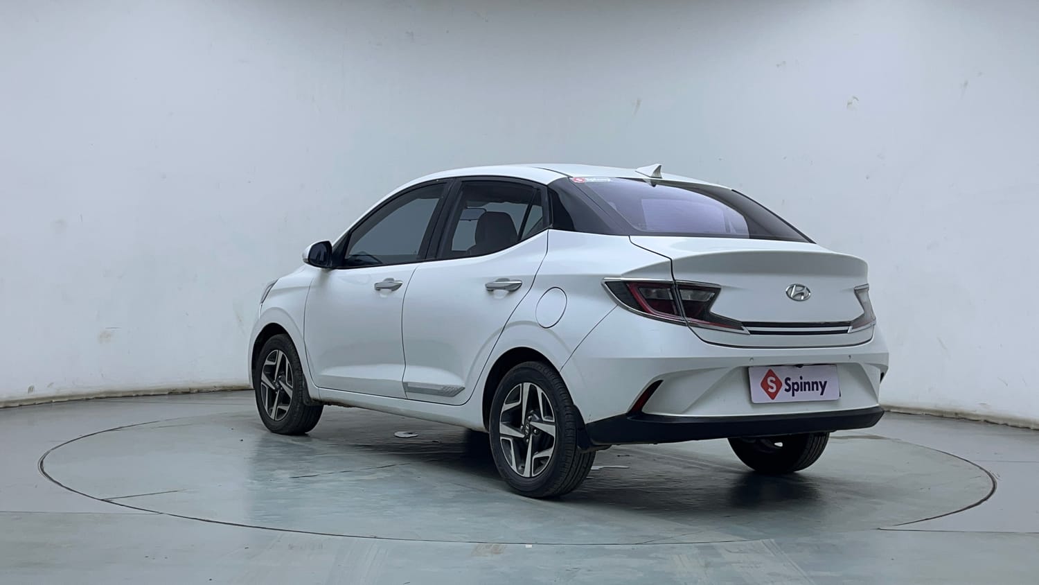 Used 2021 Hyundai Aura SX Plus 1.2 AMT Petrol Petrol Automatic exterior LEFT REAR CORNER VIEW