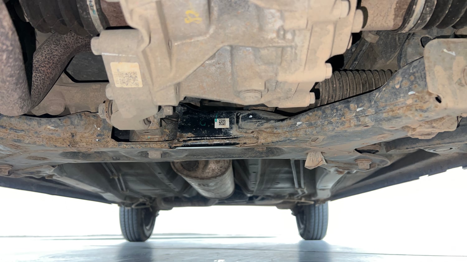 Used 2023 Maruti Suzuki S-Presso VXi (O) AMT Petrol Automatic extra FRONT LEFT UNDERBODY VIEW