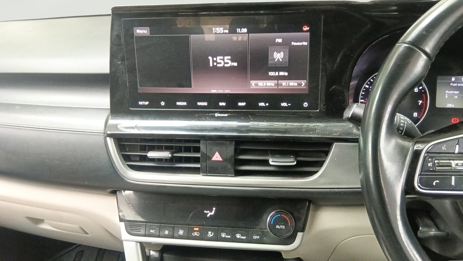Used 2021 Kia Seltos HTX 1.5 Petrol Manual interior MUSIC SYSTEM & AC CONTROL VIEW