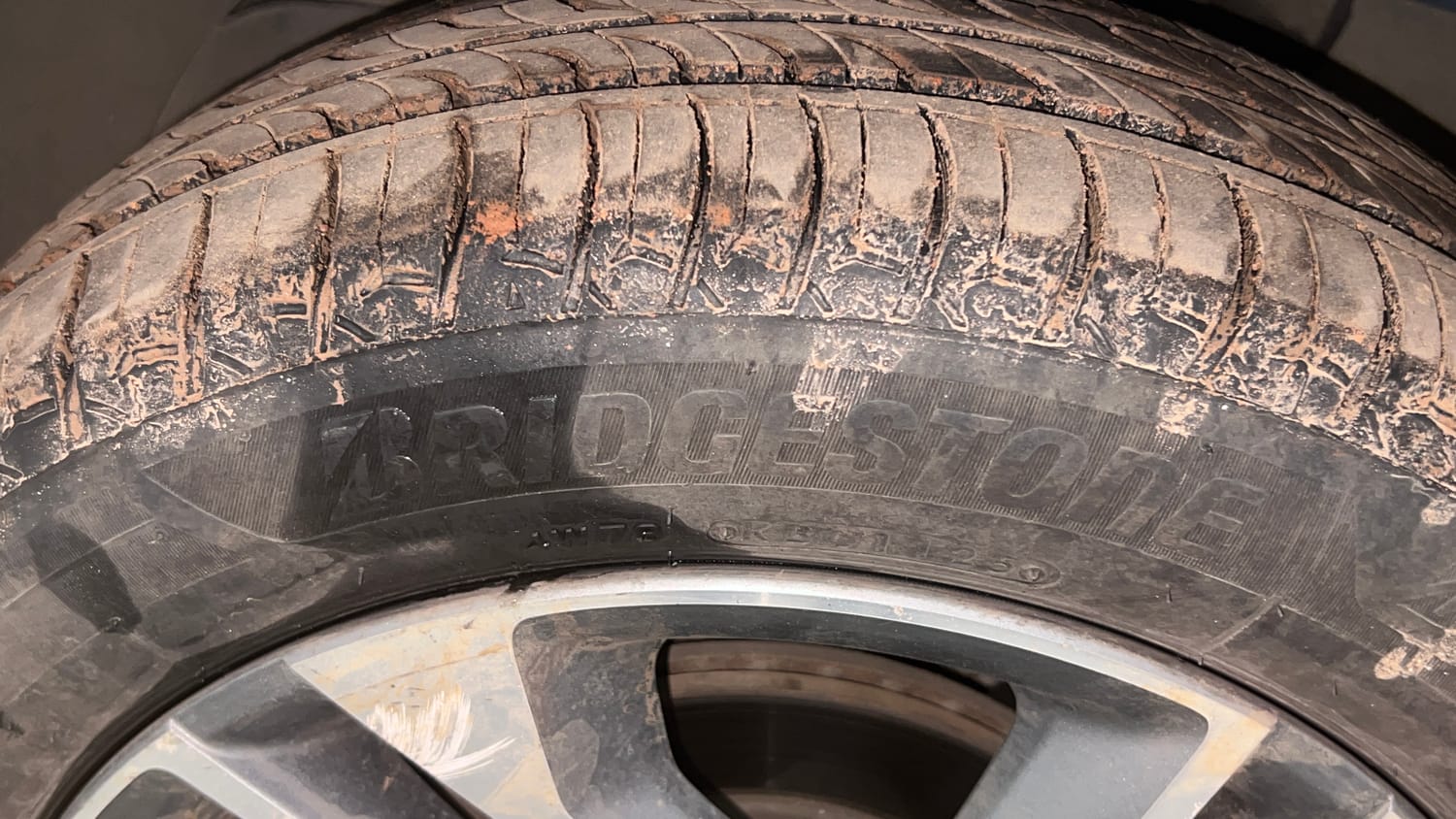 Used 2022 Tata Tigor XZ Plus Petrol Manual tyres LEFT FRONT TYRE TREAD VIEW