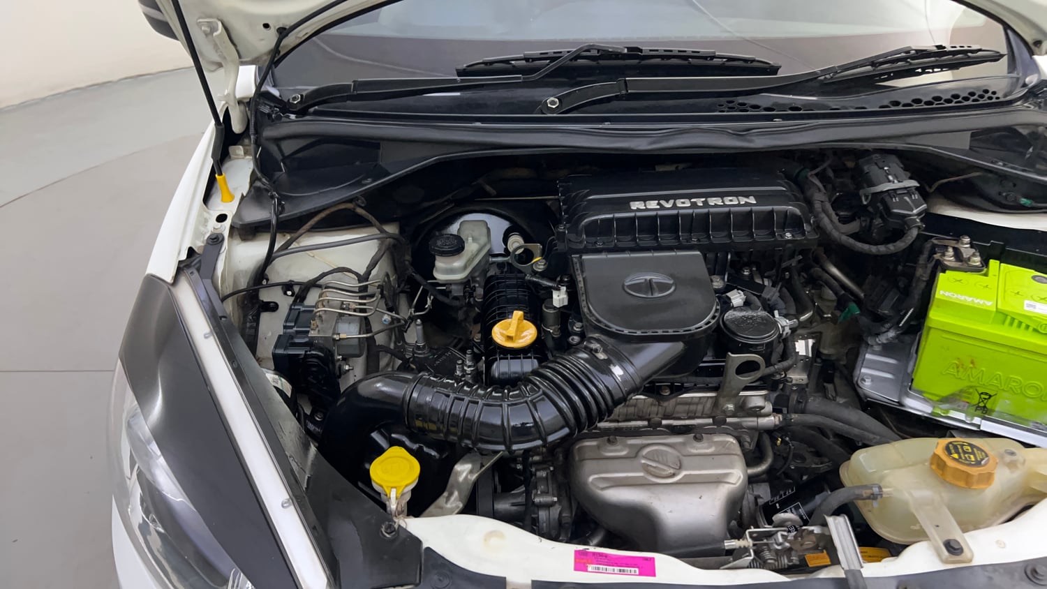 Used 2017 Tata Tiago Revotron XZA Petrol Automatic engine ENGINE RIGHT SIDE HINGE & APRON VIEW