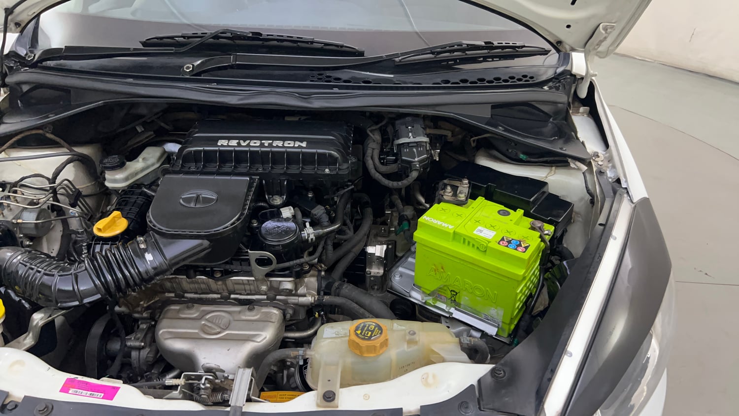 Used 2017 Tata Tiago Revotron XZA Petrol Automatic engine ENGINE LEFT SIDE HINGE & APRON VIEW