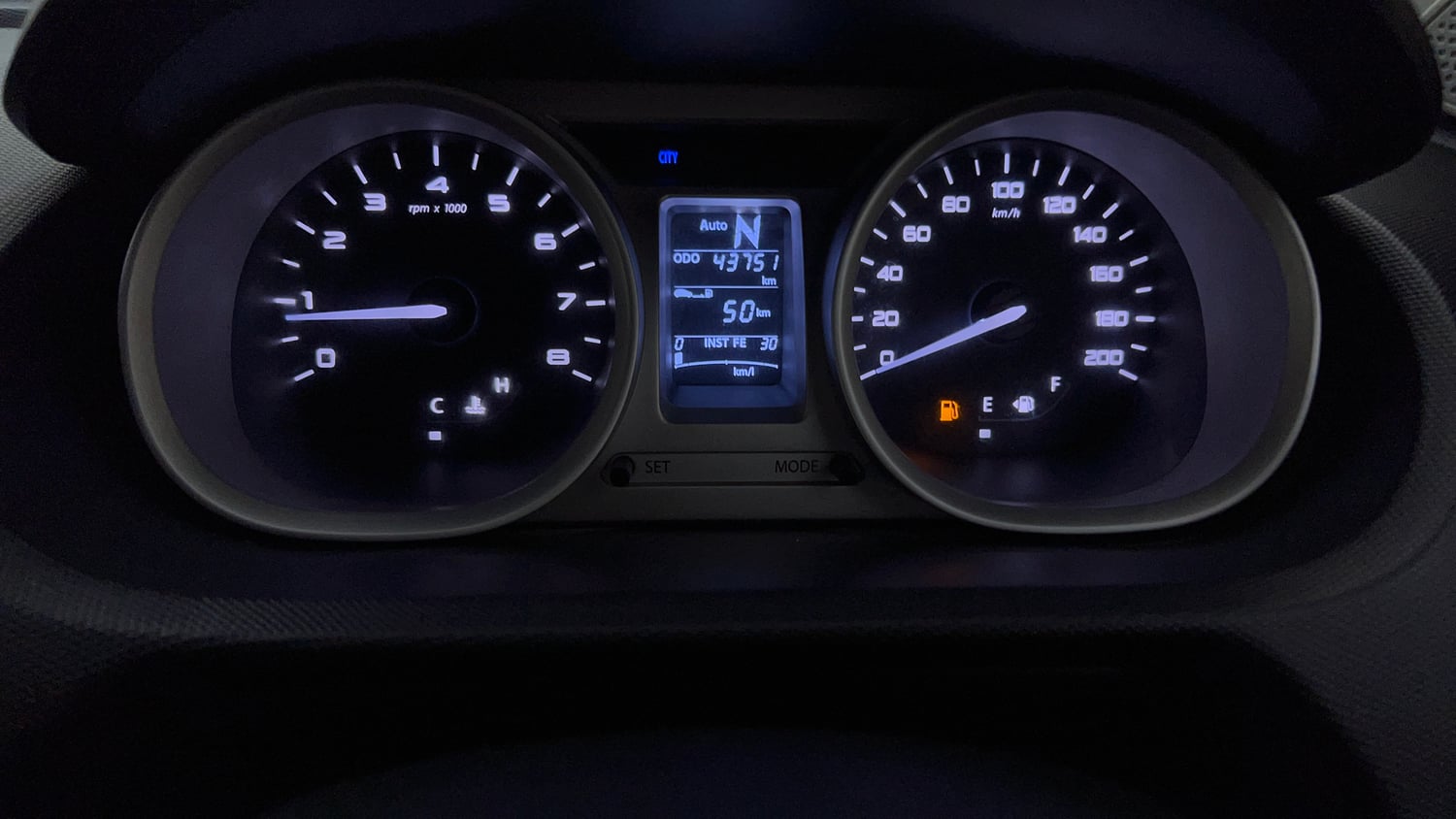 Used 2017 Tata Tiago Revotron XZA Petrol Automatic interior CLUSTERMETER VIEW