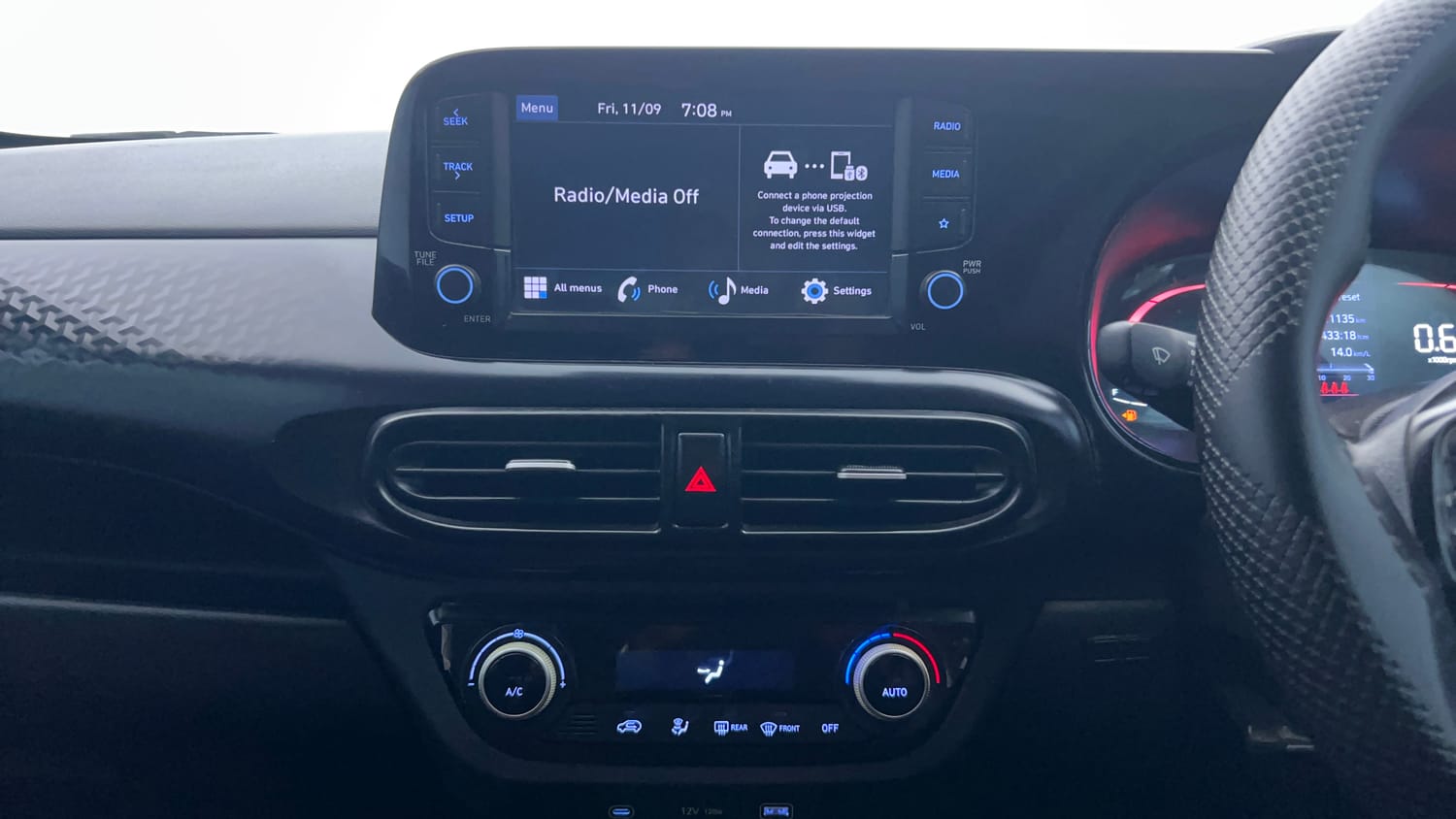 Used 2023 Hyundai Exter SX 1.2 MT Petrol Manual interior MUSIC SYSTEM & AC CONTROL VIEW