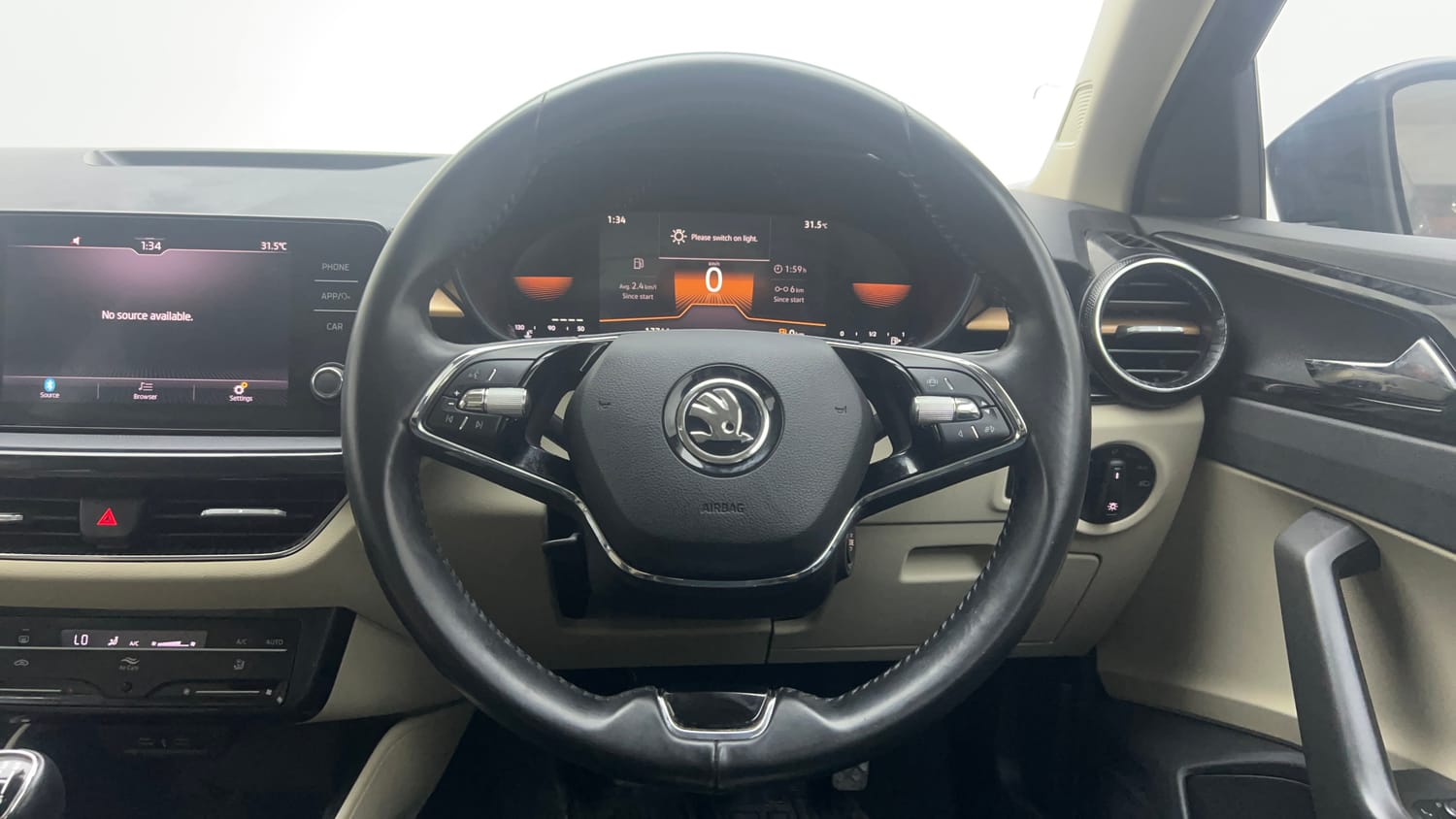 Used 2023 Skoda Slavia Style 1.0L TSI MT Petrol Manual interior STEERING VIEW