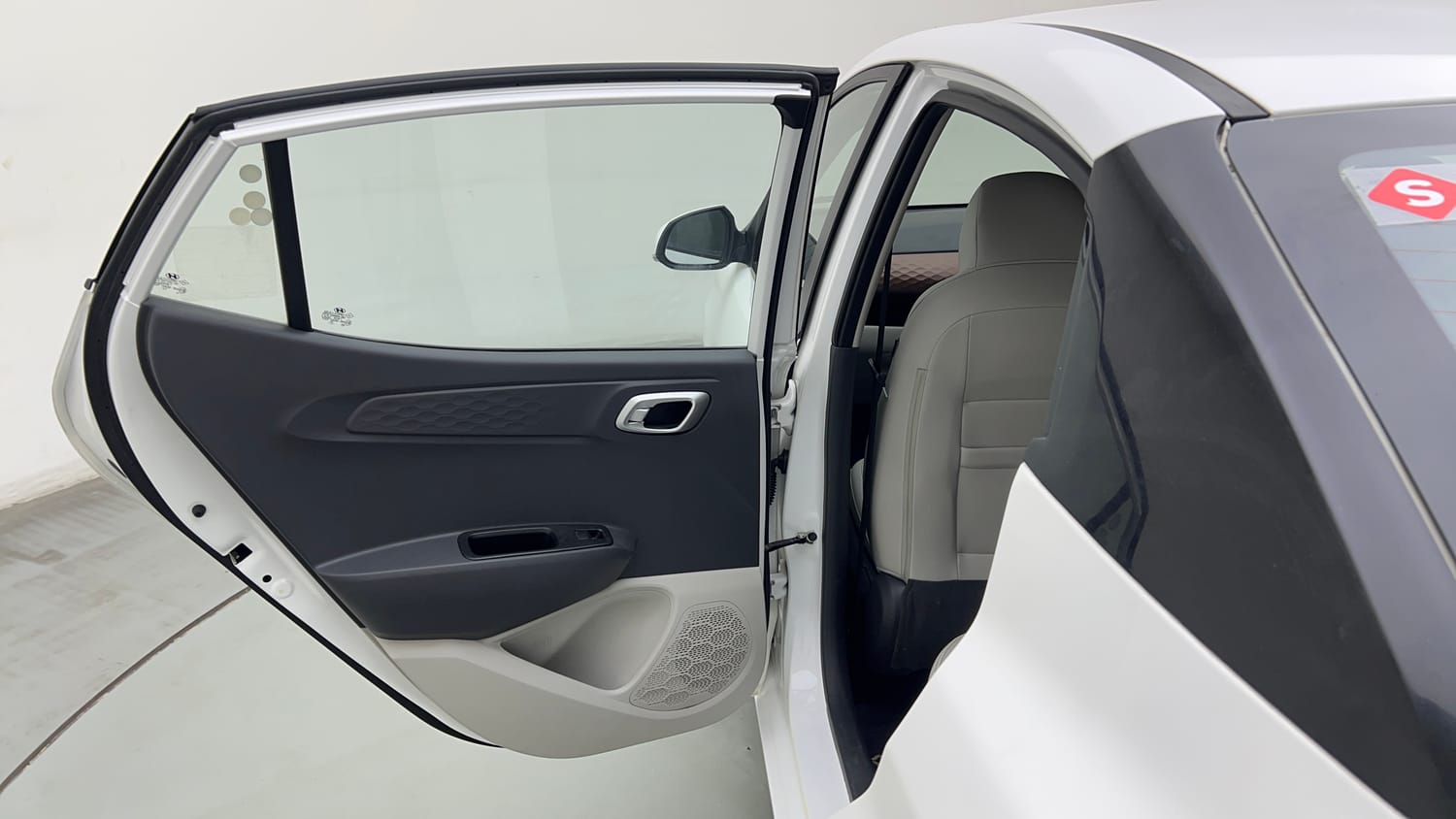 Used 2024 Hyundai Aura SX Plus 1.2 AMT Petrol Petrol Automatic interior LEFT REAR DOOR OPEN VIEW