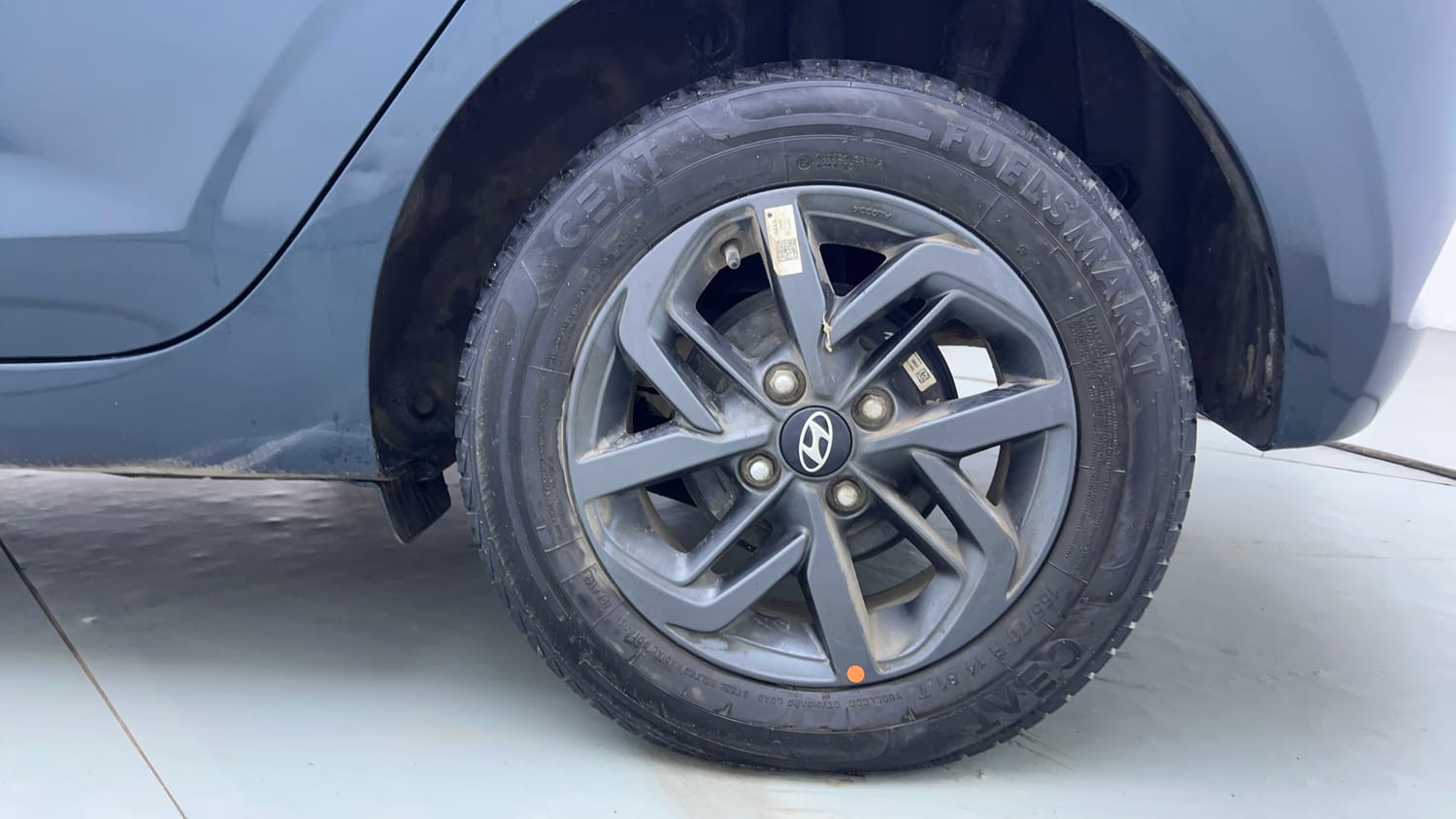 Used 2022 Hyundai Grand i10 Nios Sportz AMT 1.2 Kappa VTVT Petrol Automatic tyres LEFT REAR TYRE RIM VIEW