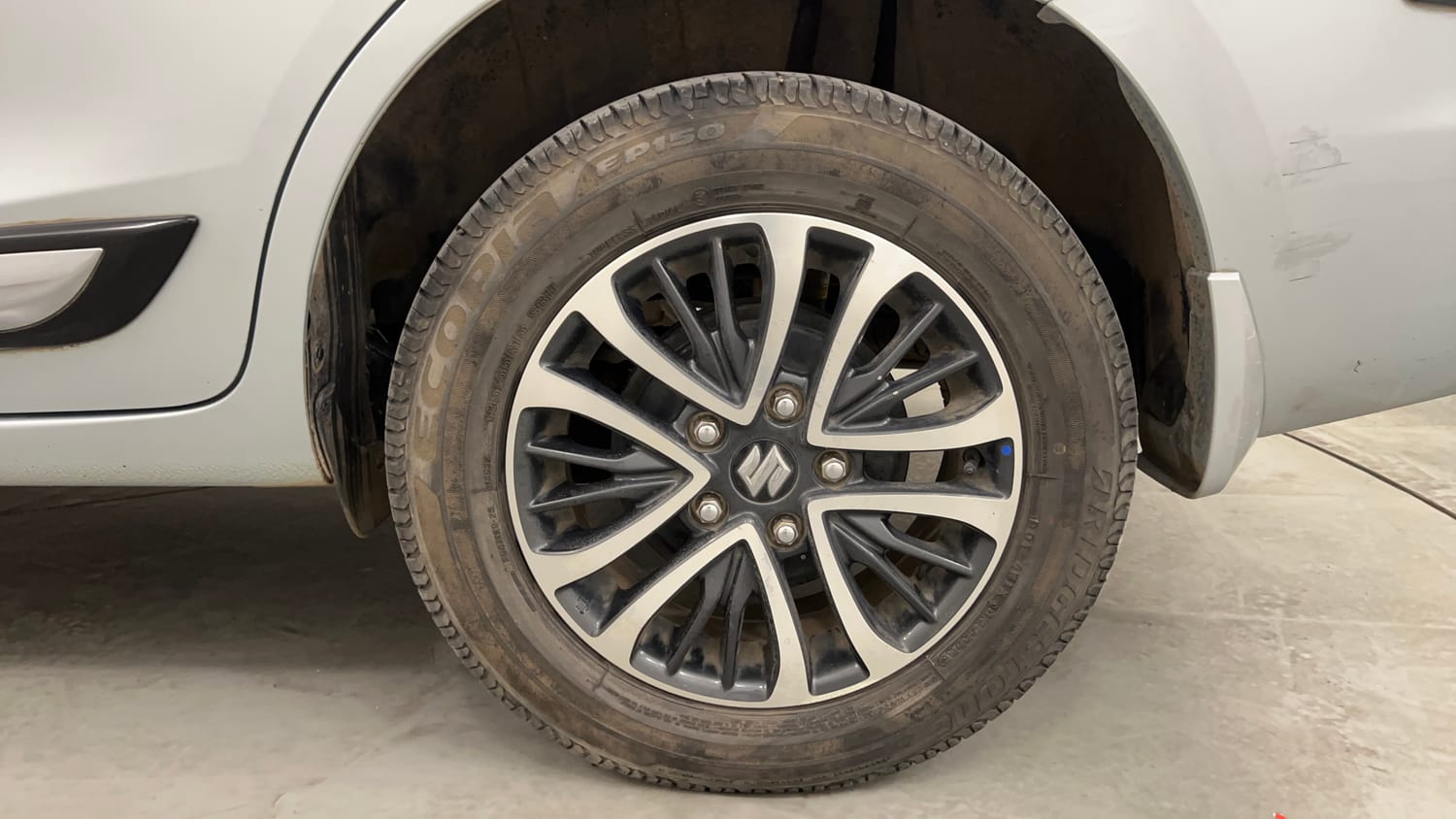 Used 2023 Maruti Suzuki Ertiga ZXi Plus Petrol Manual tyres LEFT REAR TYRE RIM VIEW