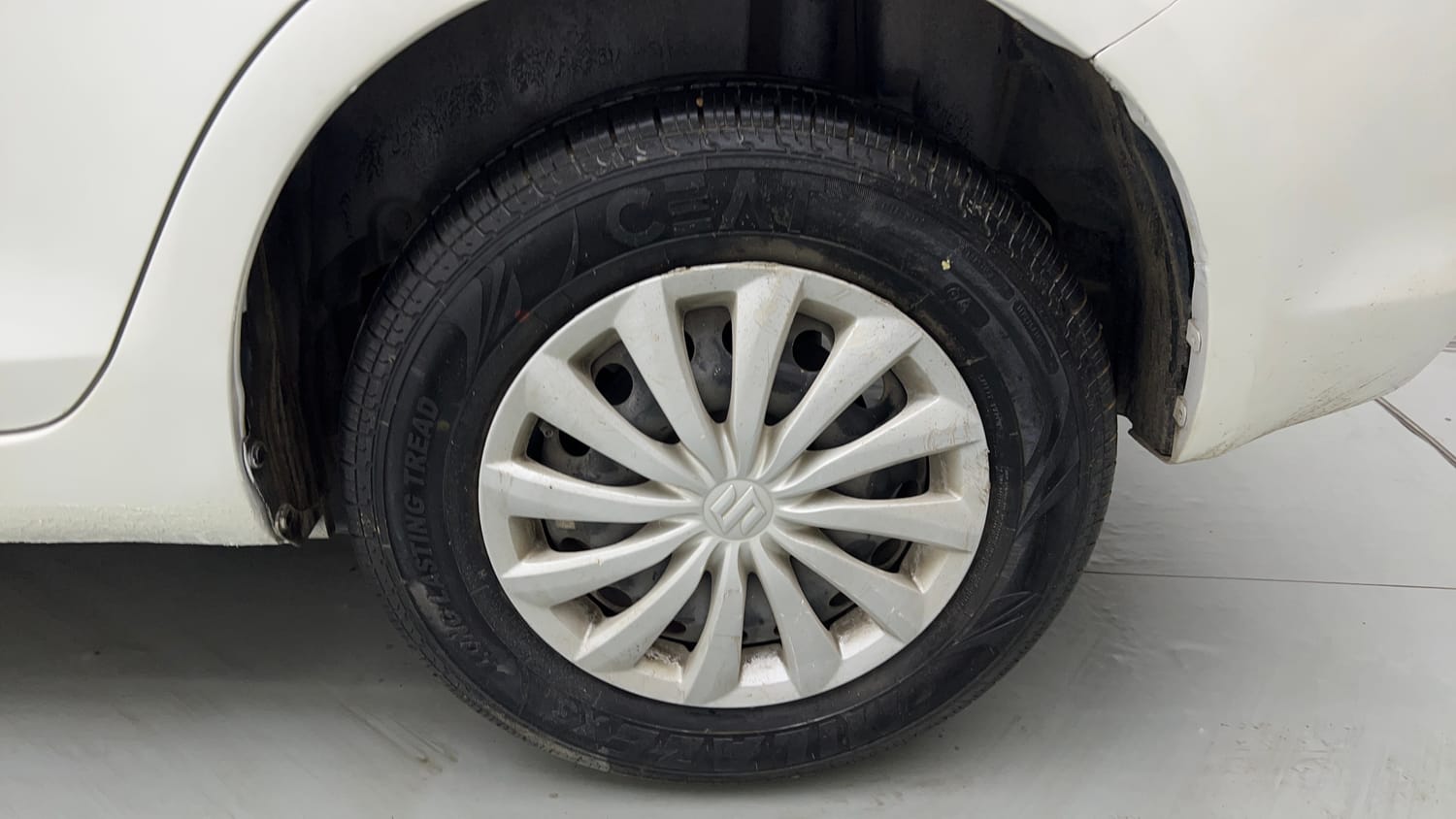 Used 2017 Maruti Suzuki Swift Dzire VXI Petrol Manual tyres LEFT REAR TYRE RIM VIEW