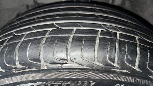 Used 2024 Tata Nexon Creative Plus 1.2 Revotron Petrol 7DCA Petrol Automatic tyres LEFT FRONT TYRE TREAD VIEW