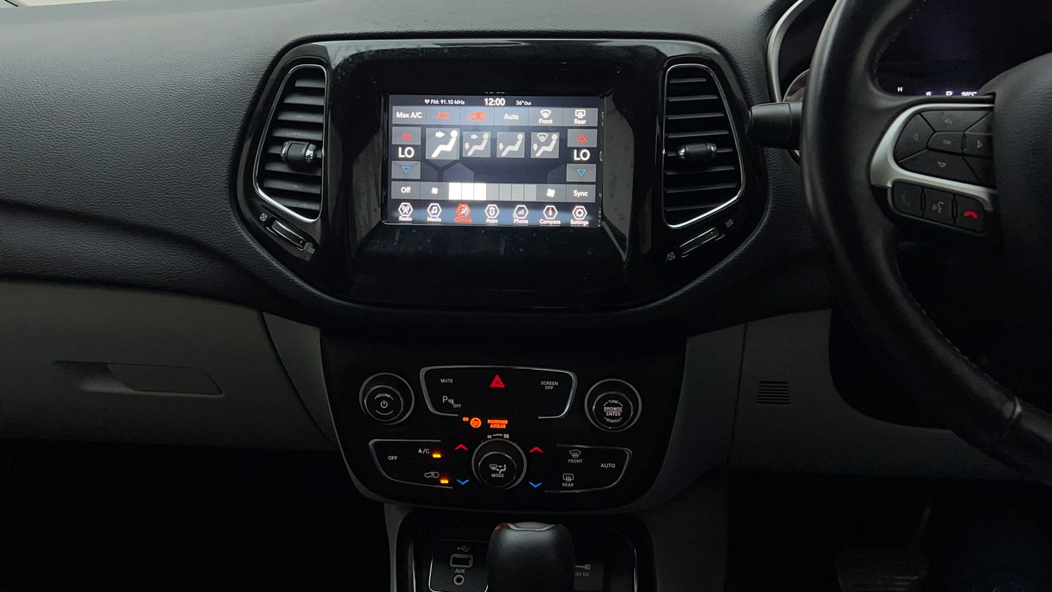 Used 2019 Jeep Compass Limited 1.4 Petrol AT Petrol Automatic interior MUSIC SYSTEM & AC CONTROL VIEW