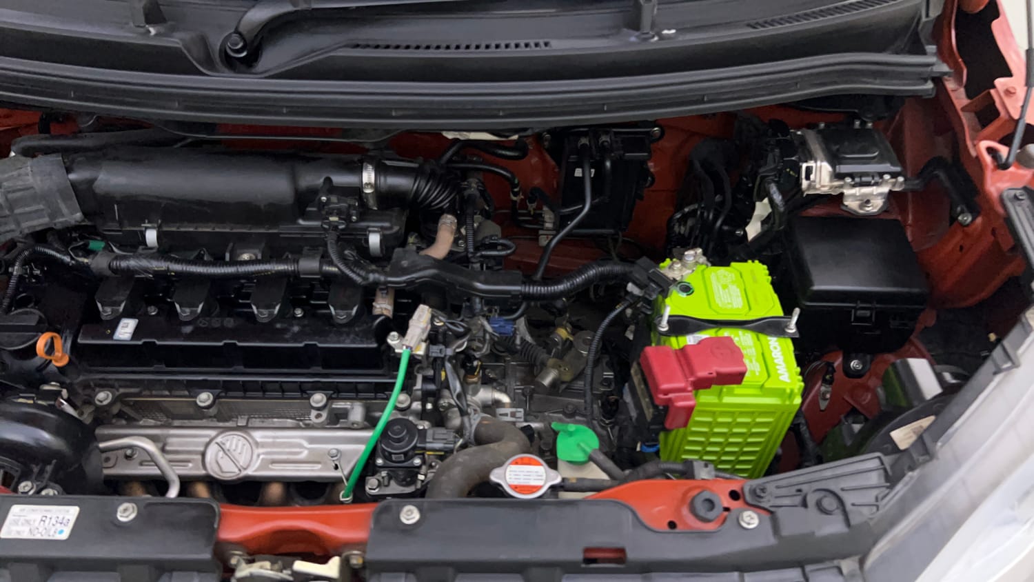 Used 2023 Maruti Suzuki Wagon R ZXI Plus 1.2 Dual Tone Petrol Manual engine ENGINE LEFT SIDE VIEW