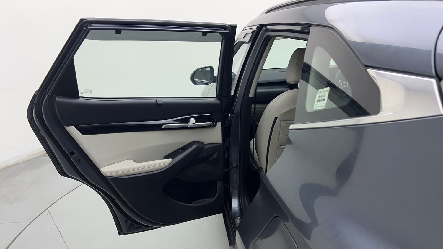 Used 2021 kia Seltos HTX 1.5 IVT Petrol Automatic interior LEFT REAR DOOR OPEN VIEW