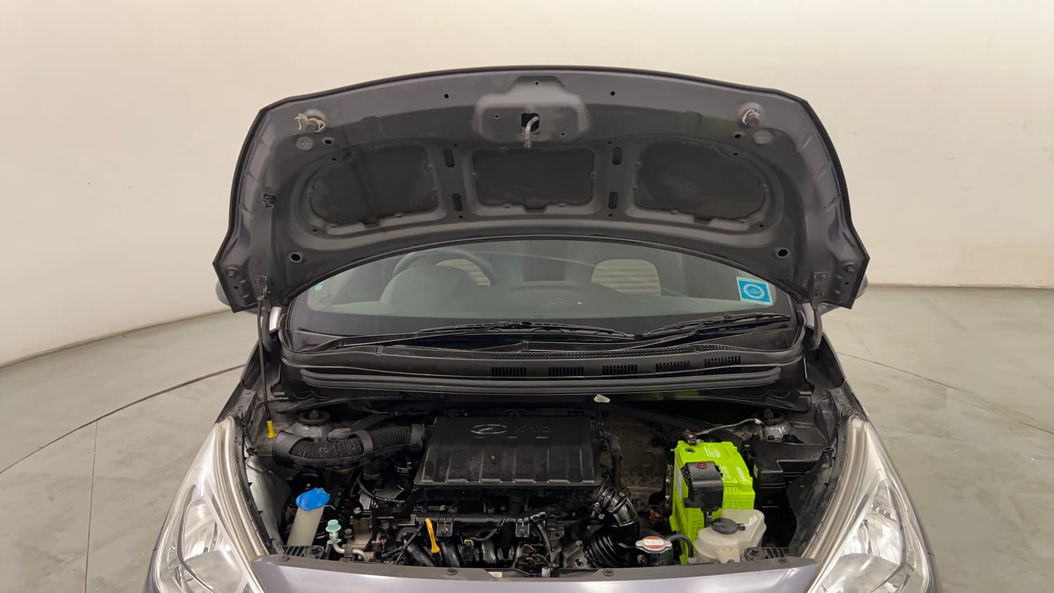 Used 2014 Hyundai Grand i10 Magna 1.2 Kappa VTVT Petrol Manual engine ENGINE & BONNET OPEN FRONT VIEW