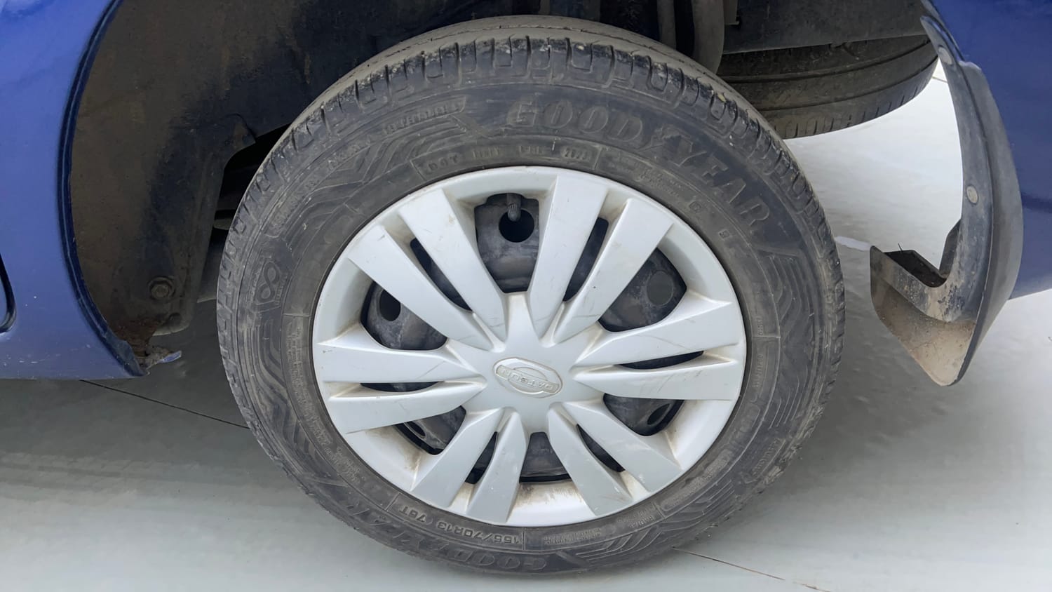 Used 2019 Datsun Go Plus T Petrol Manual tyres LEFT REAR TYRE RIM VIEW