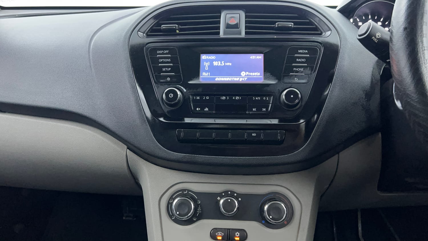Used 2019 Tata Tiago Revotron XT Petrol Manual interior MUSIC SYSTEM & AC CONTROL VIEW