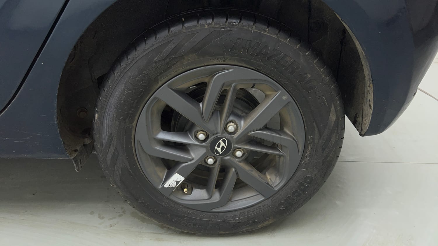 Used 2020 Hyundai Grand i10 Nios Sportz 1.2 Kappa VTVT Petrol Manual tyres LEFT REAR TYRE RIM VIEW