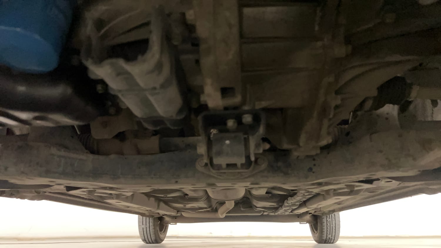 Used 2014 Hyundai Grand i10 Magna 1.2 Kappa VTVT Petrol Manual extra FRONT LEFT UNDERBODY VIEW