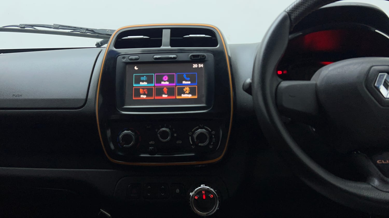 Used 2017 Renault Kwid CLIMBER 1.0 AMT Petrol Automatic interior MUSIC SYSTEM & AC CONTROL VIEW