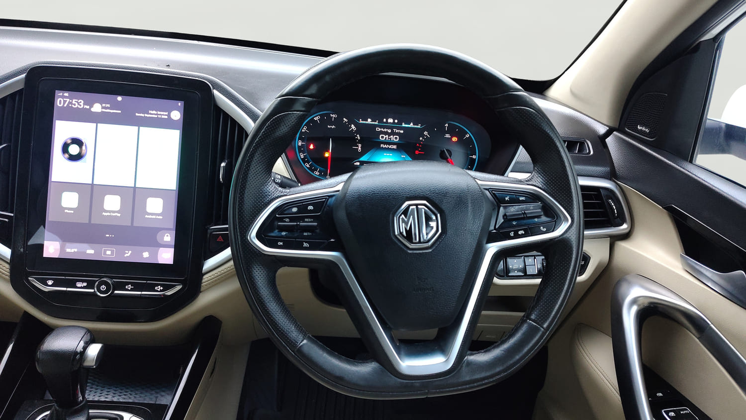 Used 2022 MG Motors Hector Sharp 1.5 Petrol CVT Petrol Automatic interior STEERING VIEW