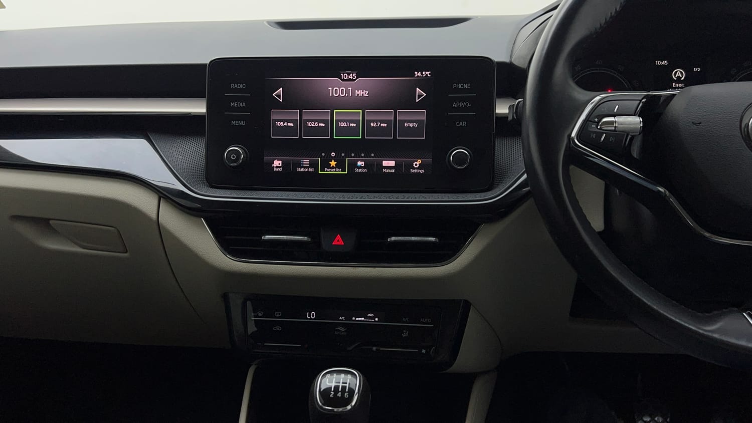 Used 2023 Skoda Slavia Ambition 1.0L TSI MT Petrol Manual interior MUSIC SYSTEM & AC CONTROL VIEW