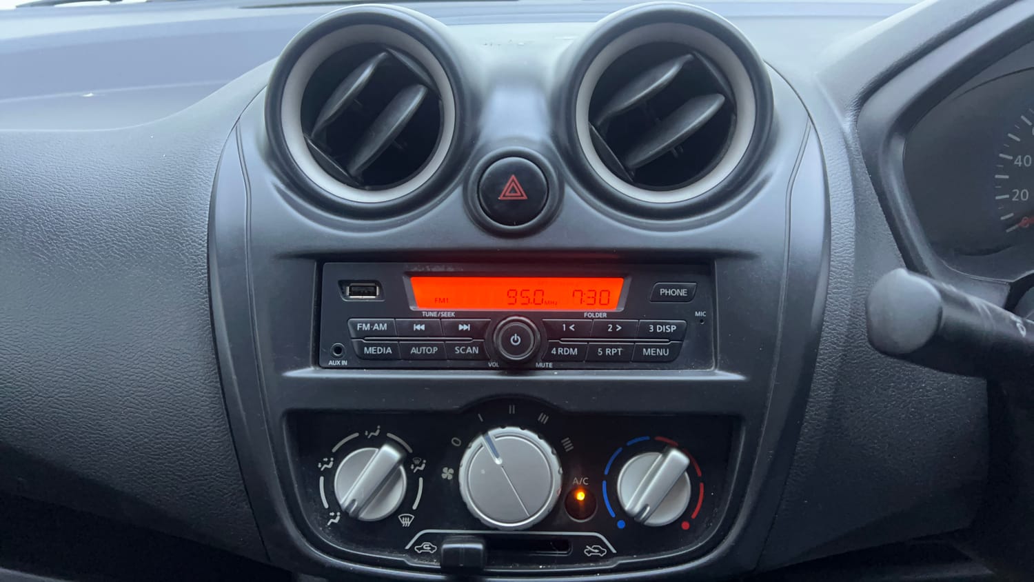 Used 2019 Datsun Go Plus T Petrol Manual interior MUSIC SYSTEM & AC CONTROL VIEW