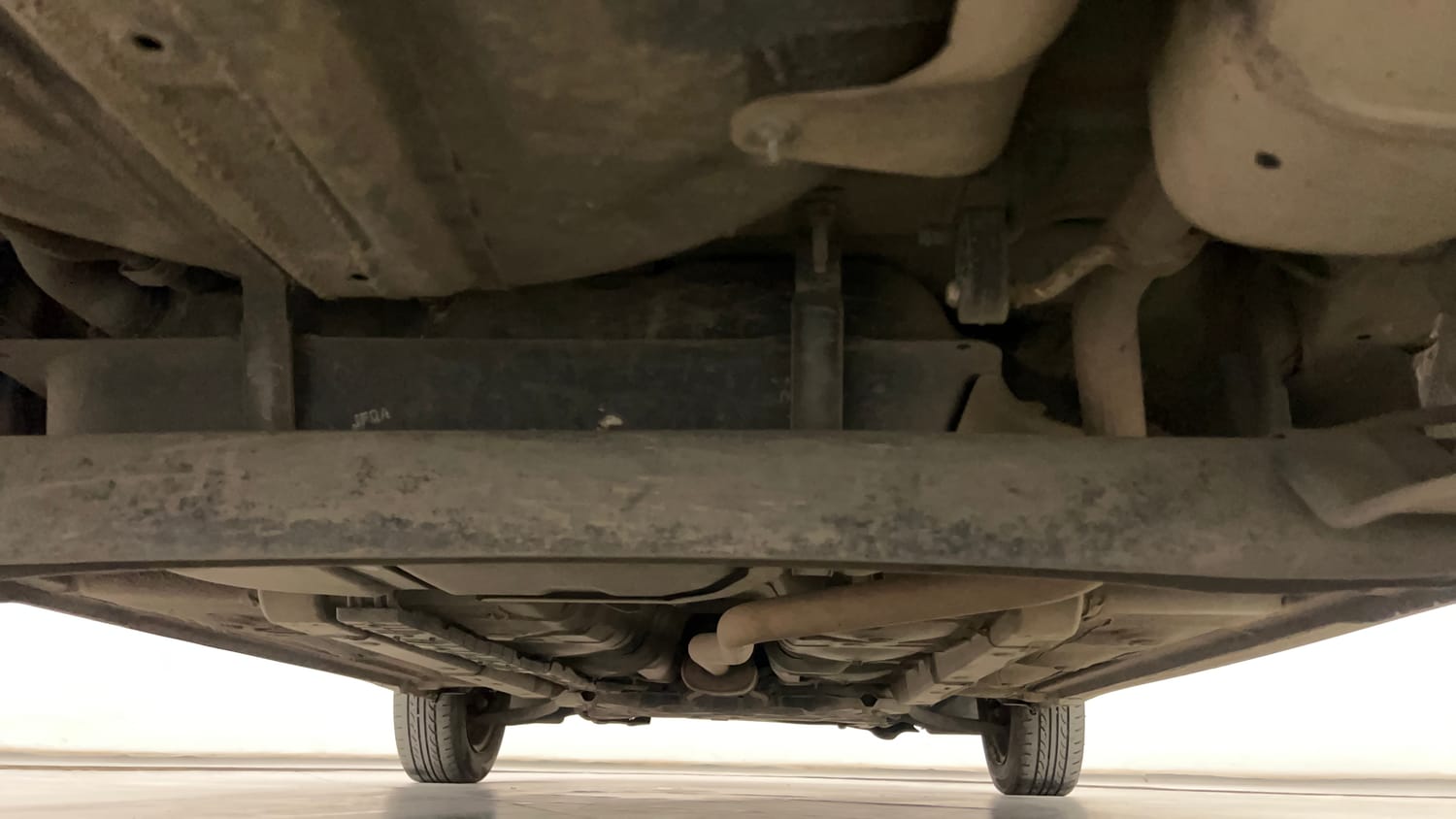 Used 2014 Hyundai Grand i10 Magna 1.2 Kappa VTVT Petrol Manual extra REAR UNDERBODY VIEW (TAKEN FROM REAR)