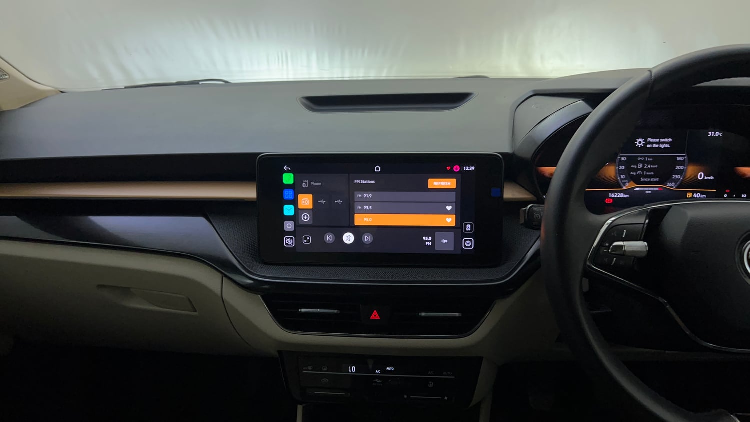 Used 2025 Skoda Slavia Prestige 1.0L TSI MT Petrol Manual interior MUSIC SYSTEM & AC CONTROL VIEW
