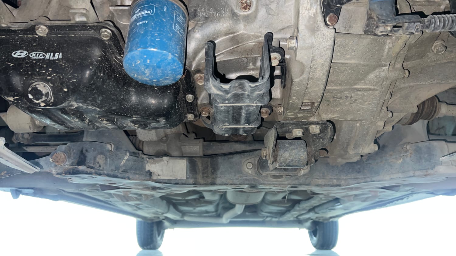 Used 2018 Hyundai Grand i10 Magna 1.2 Kappa VTVT Petrol Manual extra FRONT LEFT UNDERBODY VIEW