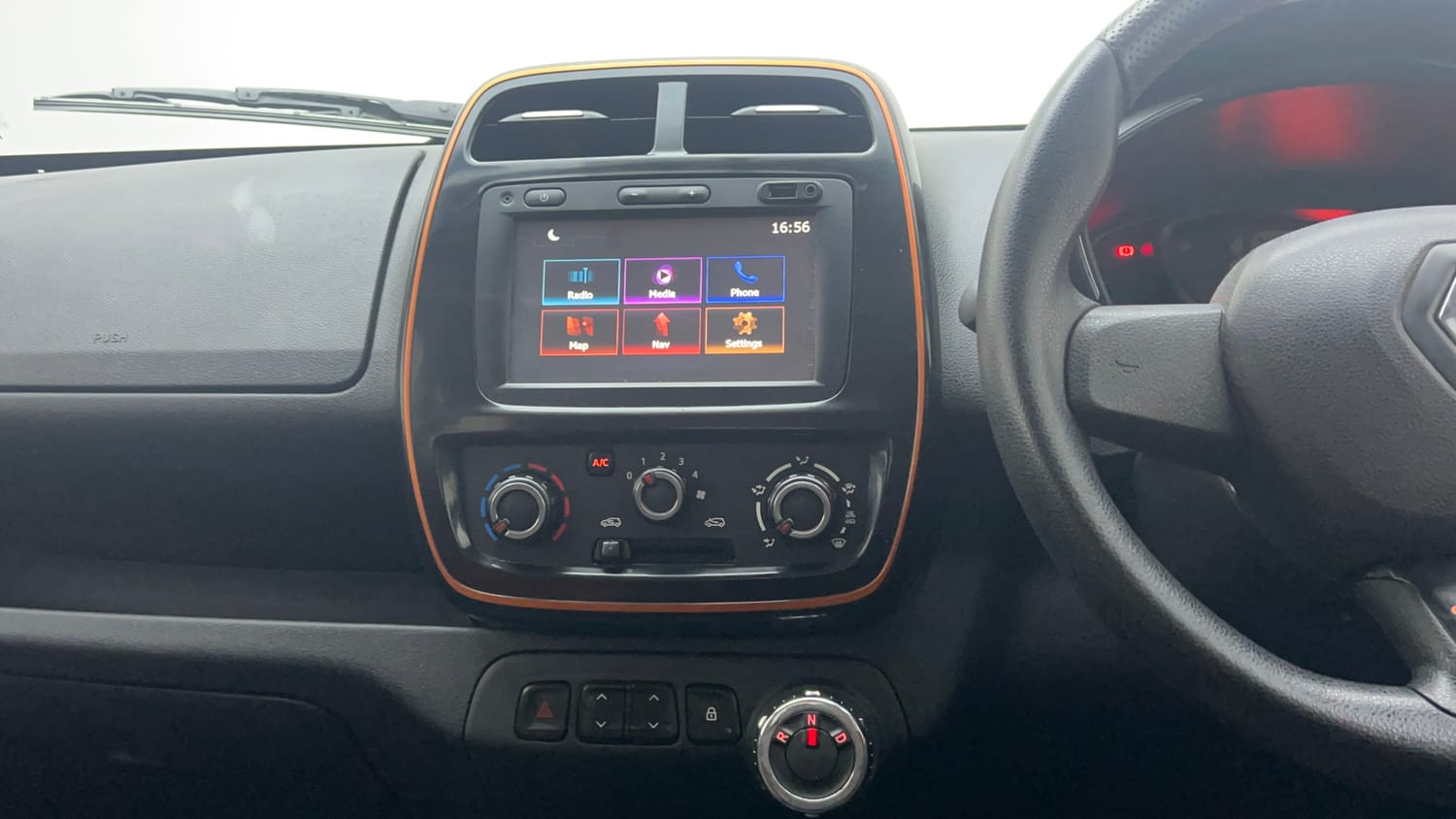 Used 2017 Renault Kwid CLIMBER 1.0 AMT Petrol Automatic interior MUSIC SYSTEM & AC CONTROL VIEW