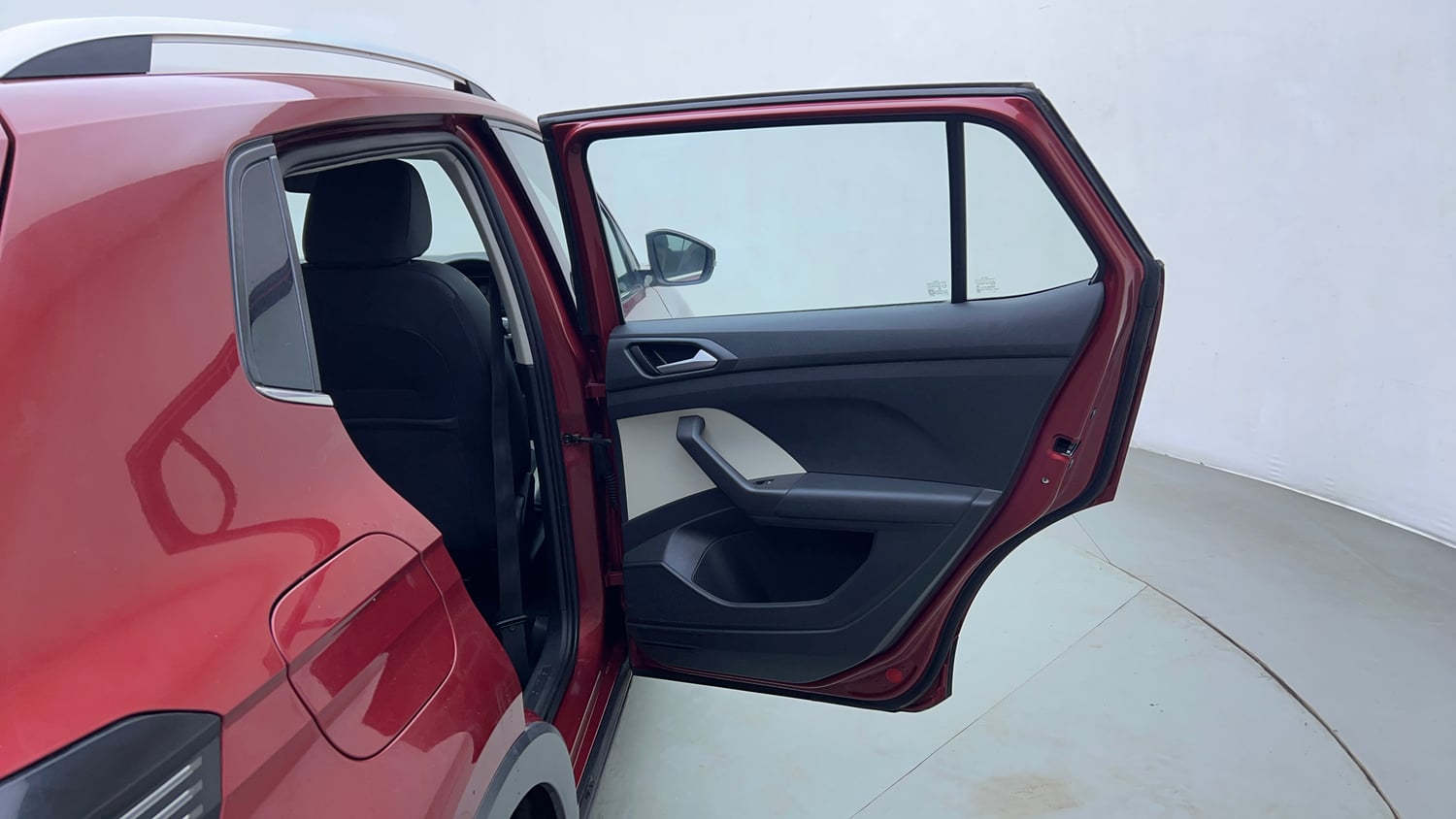 Used 2023 Volkswagen Taigun Topline 1.0 TSI AT Petrol Automatic interior RIGHT REAR DOOR OPEN VIEW