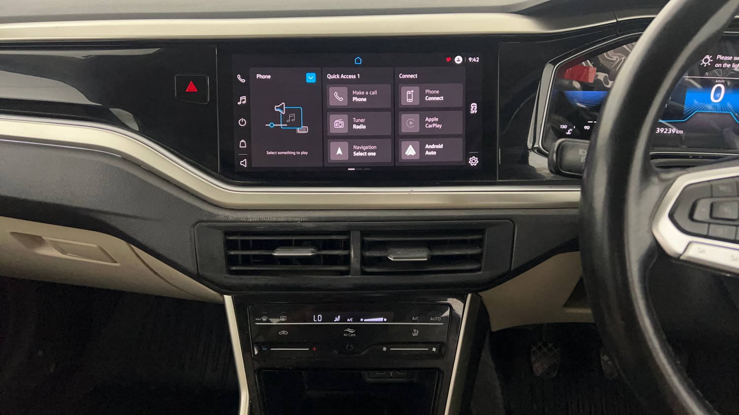 Used 2023 Volkswagen Virtus Topline 1.0 TSI MT Petrol Manual interior MUSIC SYSTEM & AC CONTROL VIEW