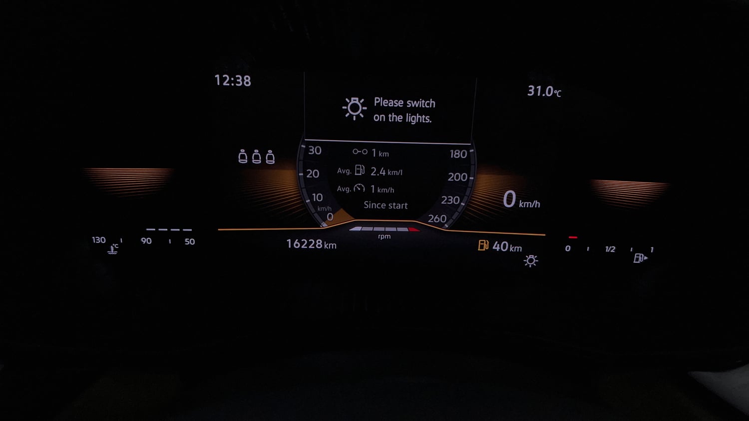 Used 2025 Skoda Slavia Prestige 1.0L TSI MT Petrol Manual interior CLUSTERMETER VIEW